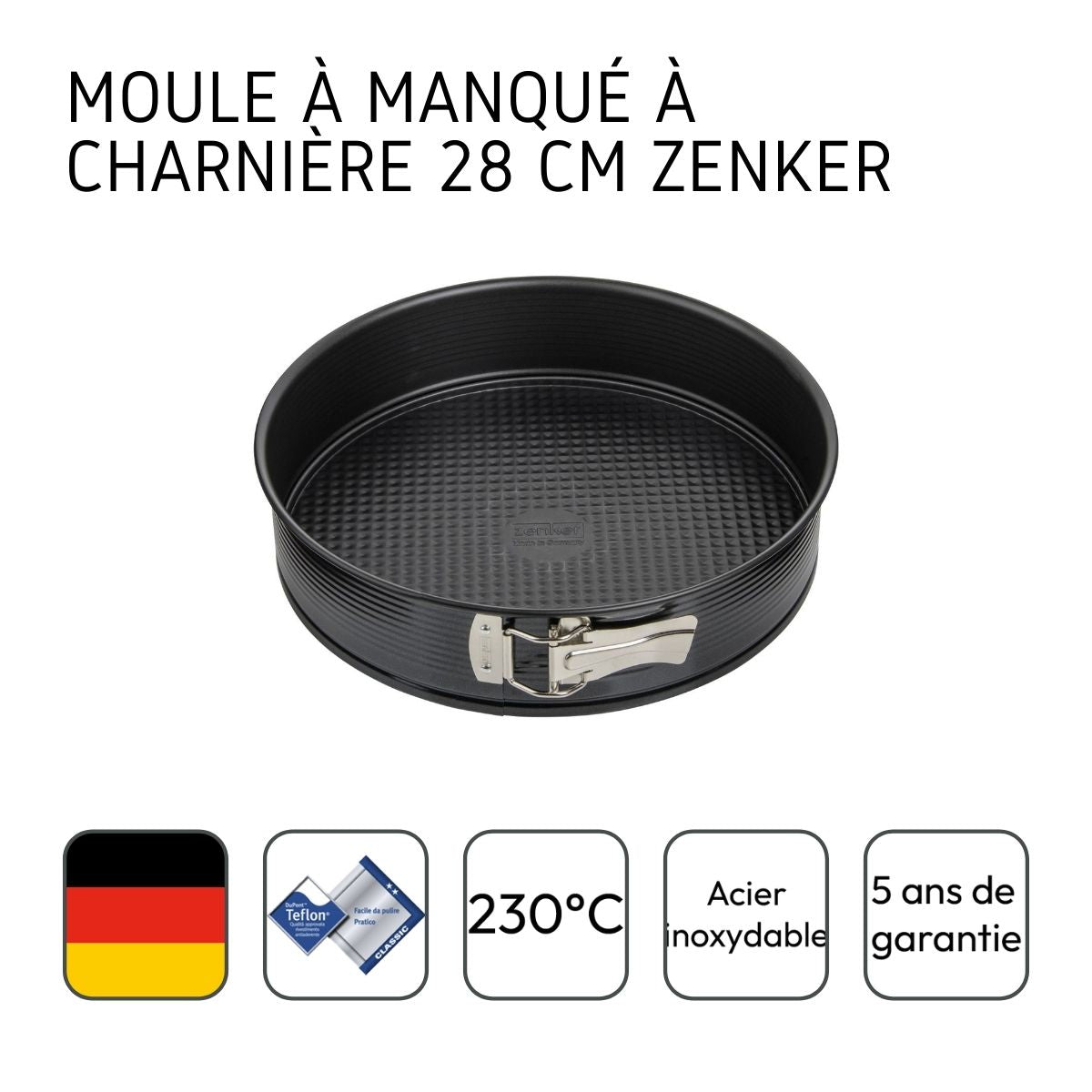Moule à manqué à charnière 28 cm Zenker Black Metallic