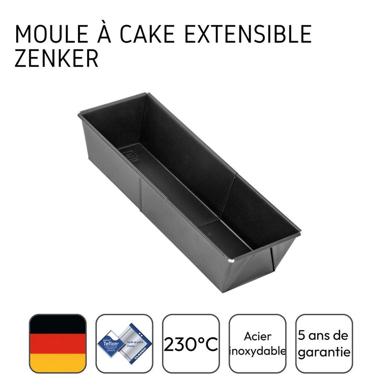 Moule à cake extensible 20 à 35 cm Zenker Black Metallic