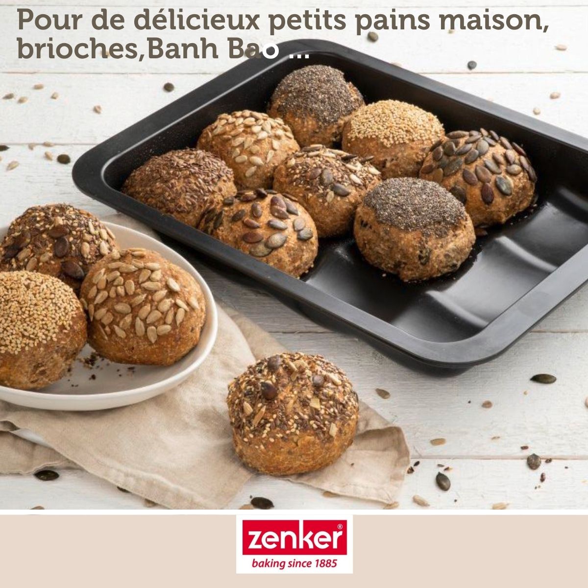 Moule 12 mini pains ou brioches Zenker Black Metallic