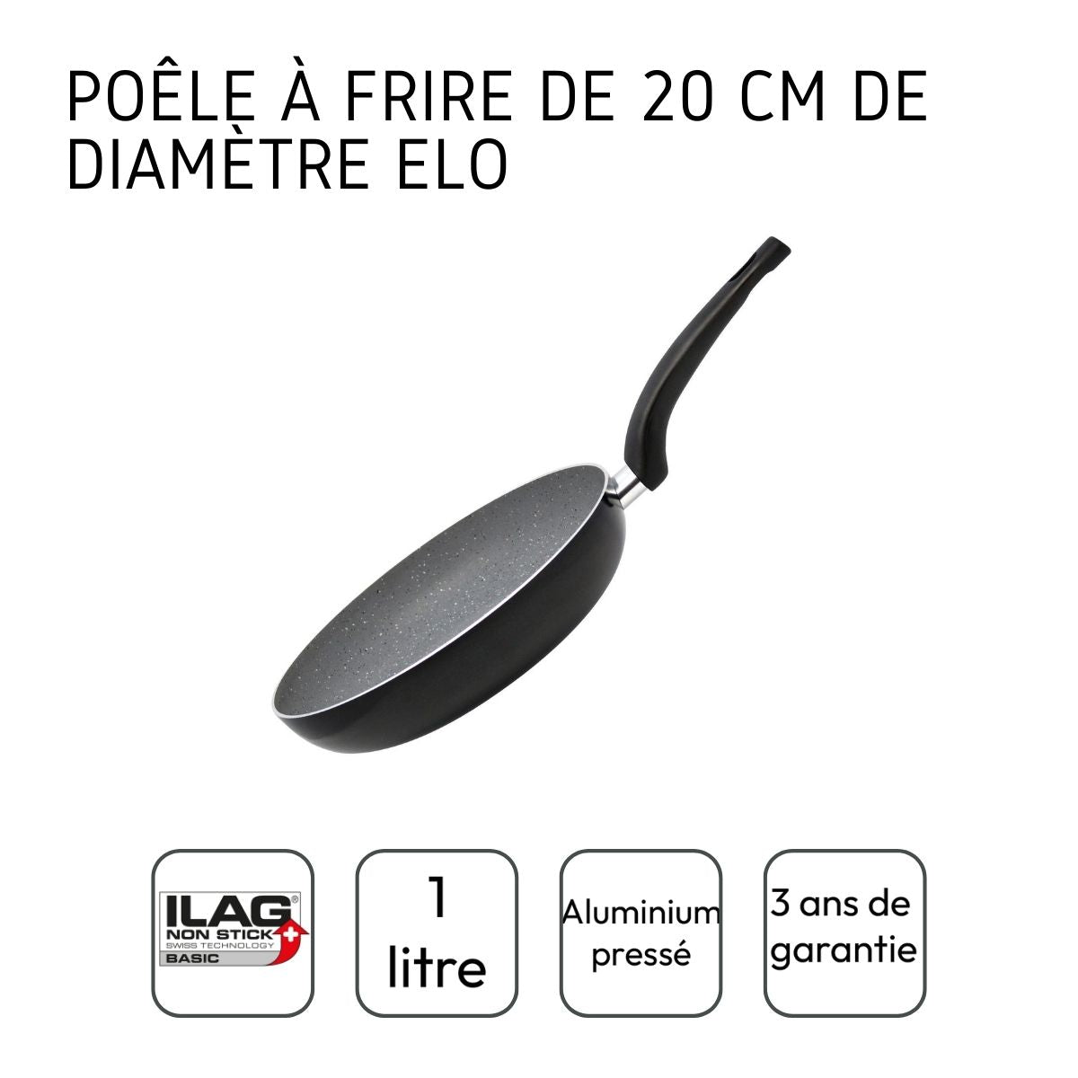Poêle à frire 20 cm en aluminium pressé Elo Dolomit