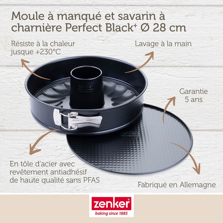 Moule à manqué et à savarin double fond 28 cm Zenker PerfectBack+