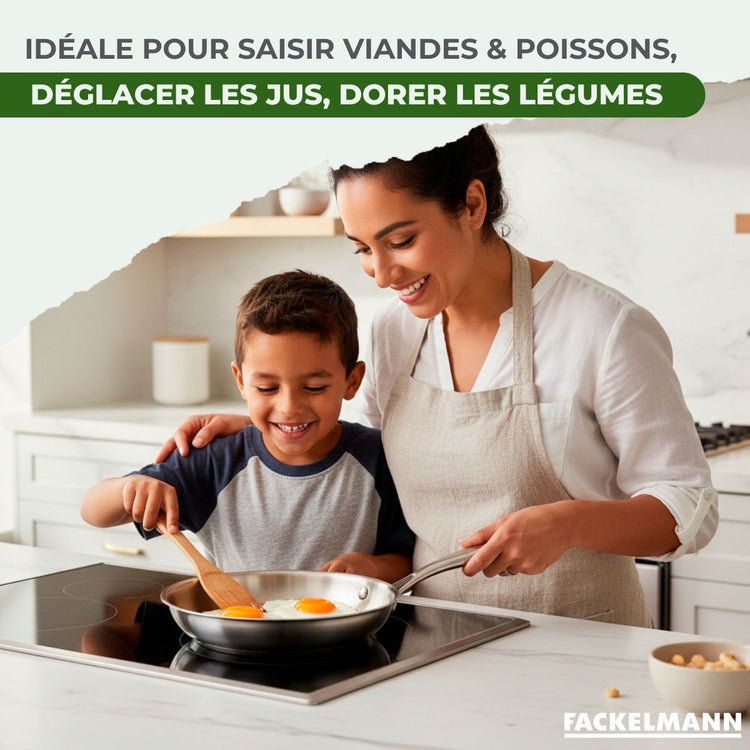 Poêle 20 cm en inox 18/10 Triply Fackelmann Vita3