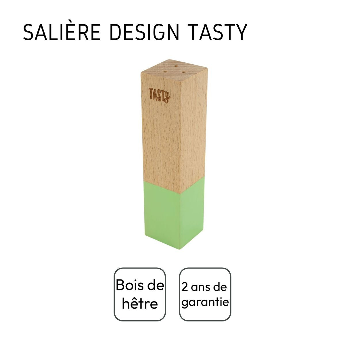 Salière en bois Tasty Green