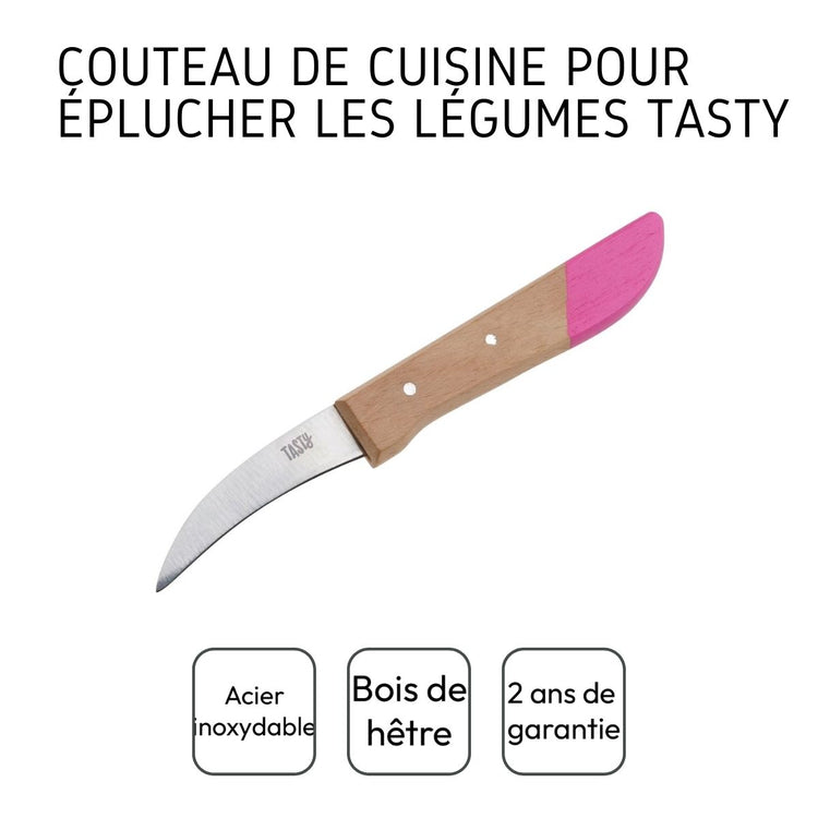 Couteau éplucheur manche bois 16 cm Tasty Green