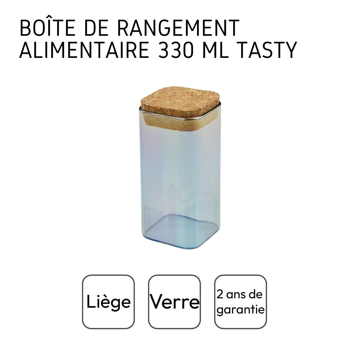 Boîte de conservation en verre avec couvercle 330 ml Tasty Green