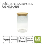 Boîte de conservation en verre 1,15L avec couvercle en Bambou Fackelmann Eco Friendly