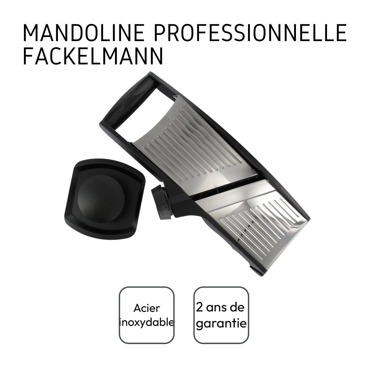 Mandoline professionnelle avec protège main en acier inoxydable Fackelmann Handmade Tradition