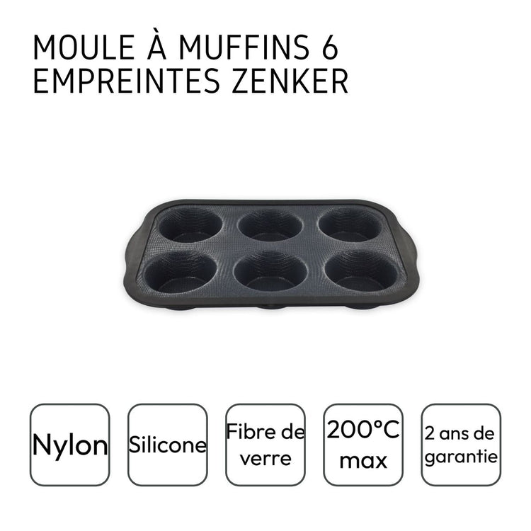 Moule à muffins 6 empreintes Zenker Silicone fibre de verre