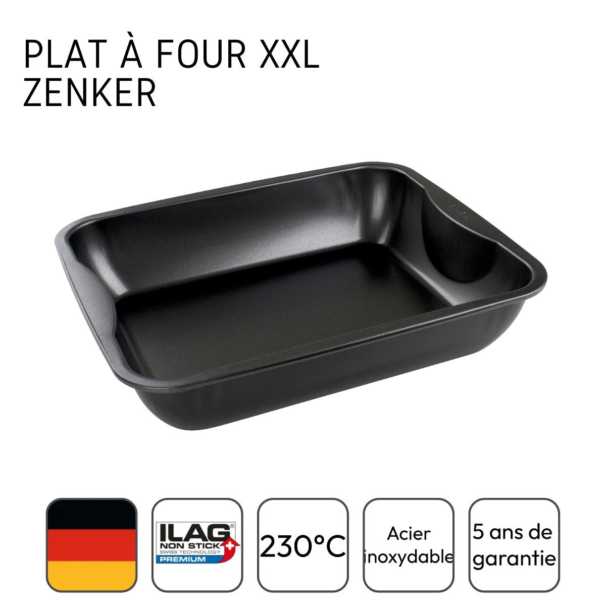 Plat à four XXL rectangle 40 x 34 cm Zenker Spécial Cooking