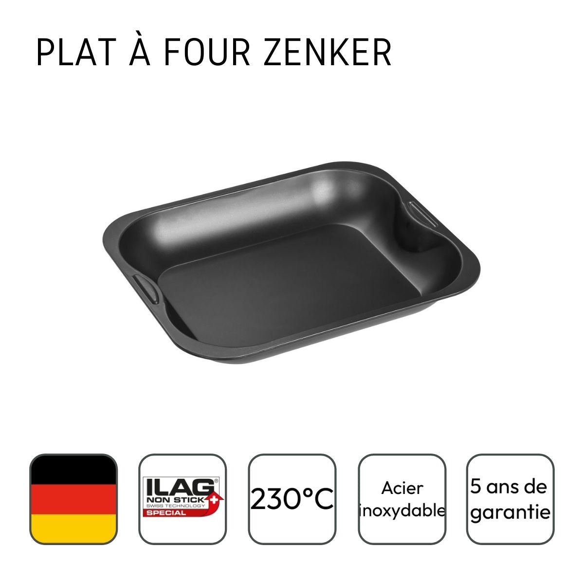 Petit plat à four rectangle 28 x 23 cm Zenker Spécial Cooking