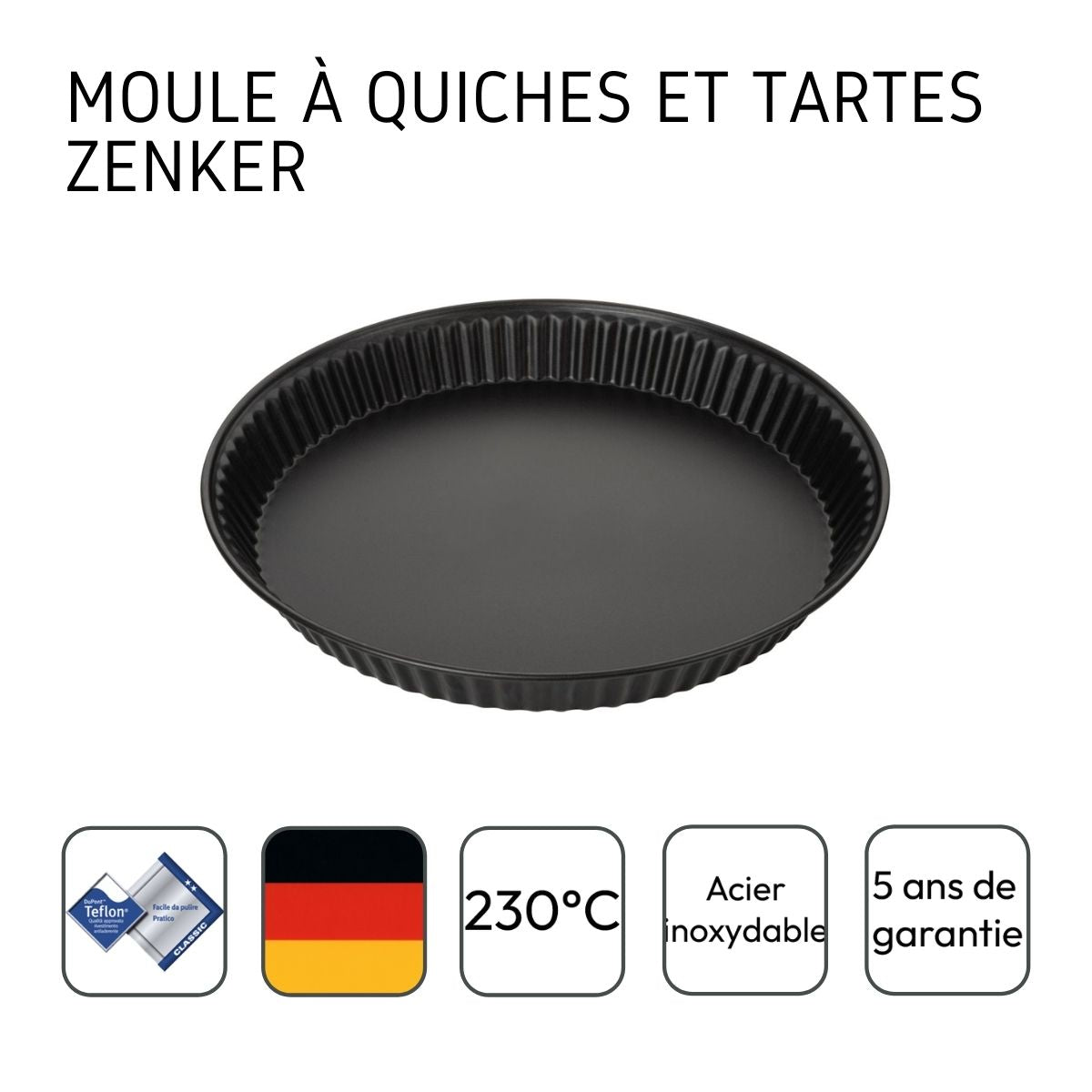Moule à quiche lorraine 30 cm Zenker Spécial Countries