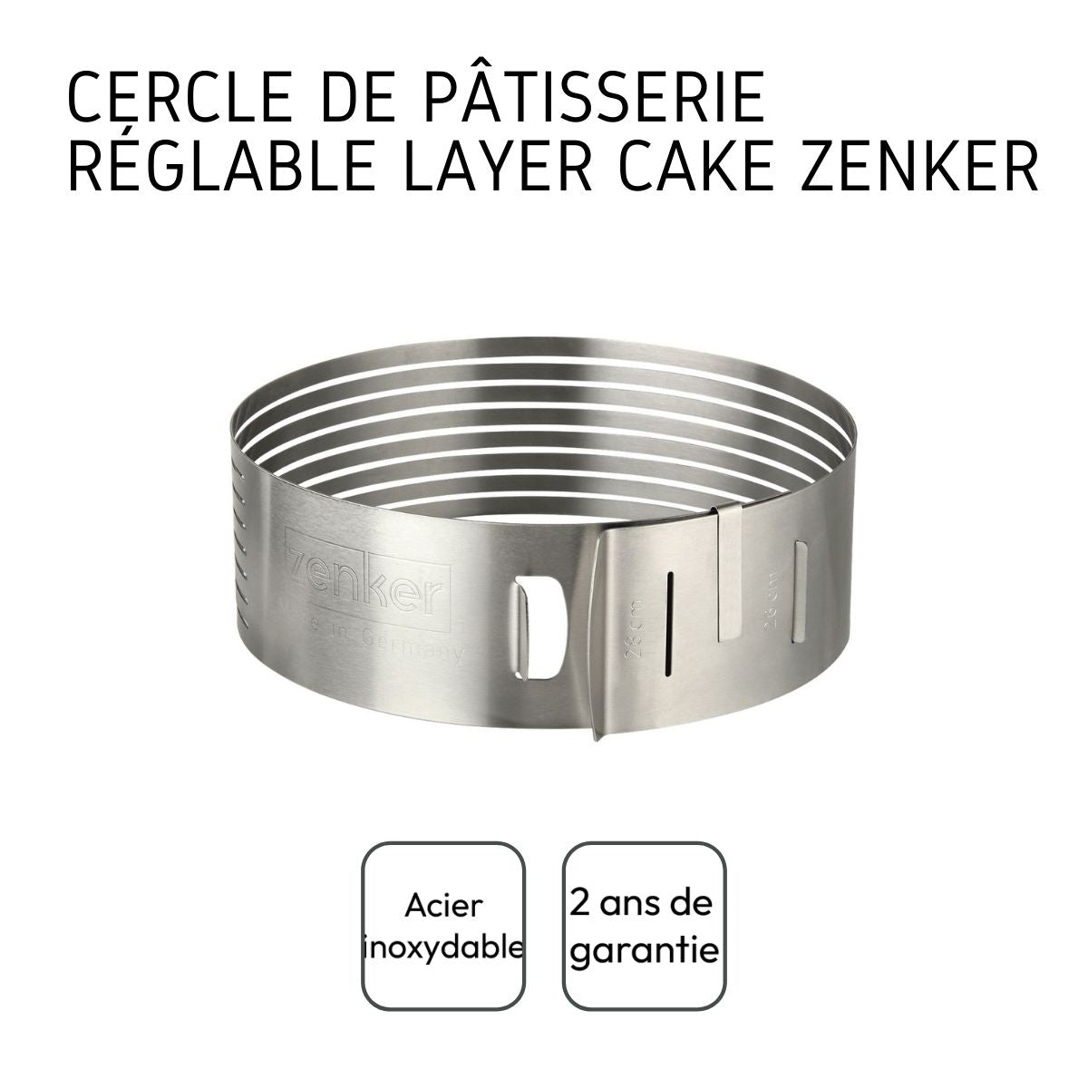 Cercle à pâtisserie pour trancher les gâteaux en étages Zenker