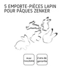 Set de 5 emporte-pièces "lapin de pâques" Zenker