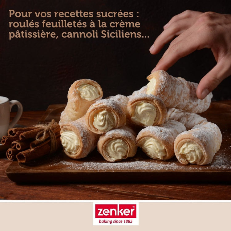 Lot de 4 moules à gâteau en tube 13 x 2,5 cm Zenker