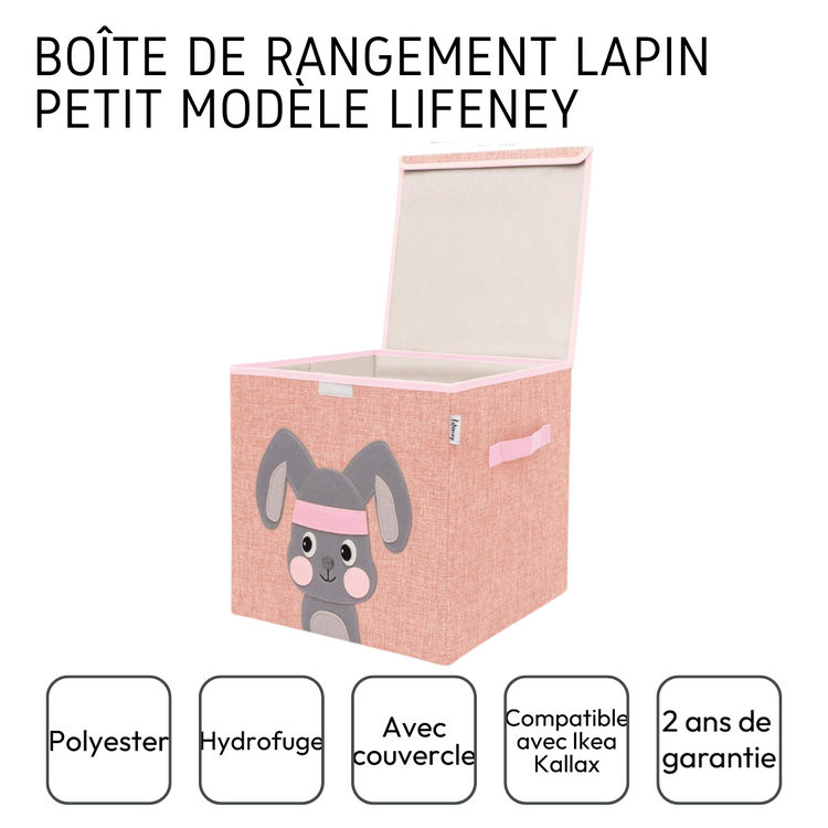 Boîte de rangement "lapin" avec couvercle, compatible avec l'étagère IKEA KALLAX Lifeney