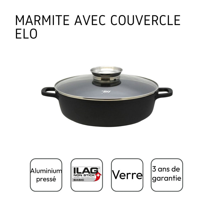 Marmite 32 cm compatible tous feux Elo Alucast