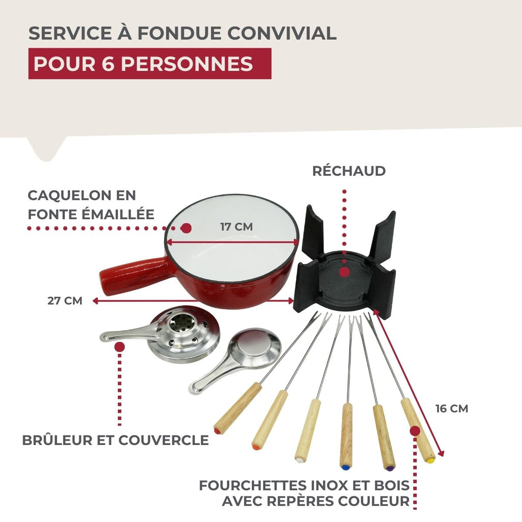 Lot de 1 appareil à fondue avec son petit train de table Fackelmann