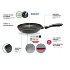 Wok 28 cm en aluminium pressé Elo Alucast