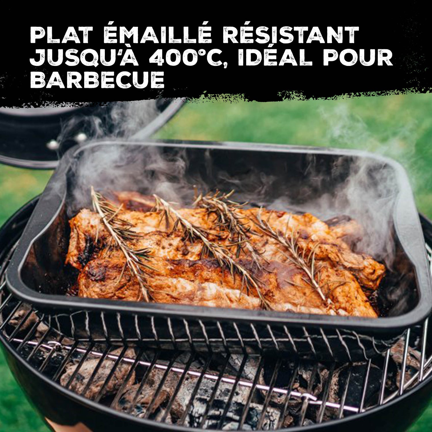 Plat à four en acier émaillé 40 x 34 cm FM Professional Barbecue