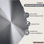 Batterie de cuisine avec 3 faitouts 16/20/24 cm et 3 casseroles 12/16/20 cm avec 5 ustensiles de cuisine Fackelmann Généva Brillant Vario