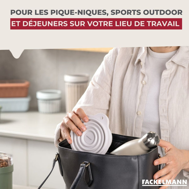 Lot de 2 lunch box 1L avec 2 ustensiles de cuisine Fackelmann Storage