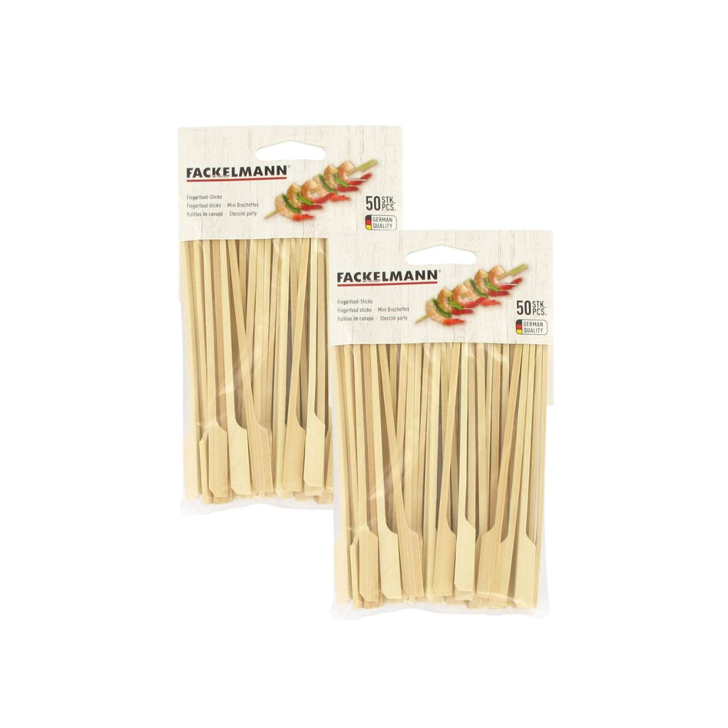 Lot de 100 pics en bois brochettes de 15 cm Fackelmann Single Use