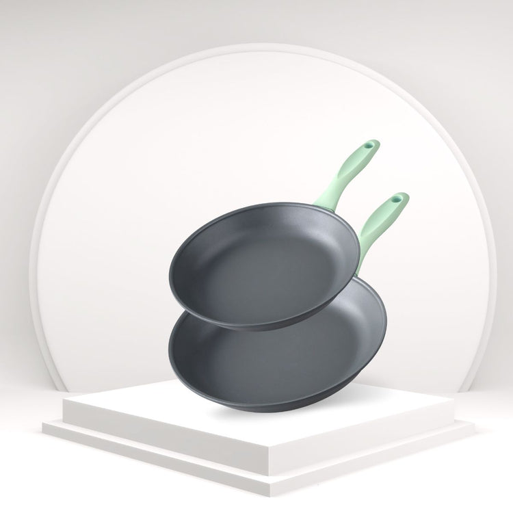 Lot de 2 poêles à frire de 20 cm et 24 cm en aluminium recyclé Fackelmann Ecolution