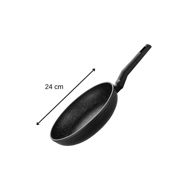 Lot de 2 poêles à frire de 24 cm et 28 cm en aluminium forgé Elo Granit Solution