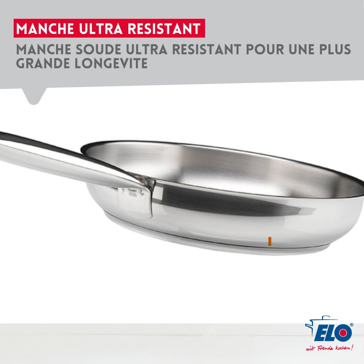 Ensemble de poêle et couvercle en verre de 32 cm Elo Profi Therm