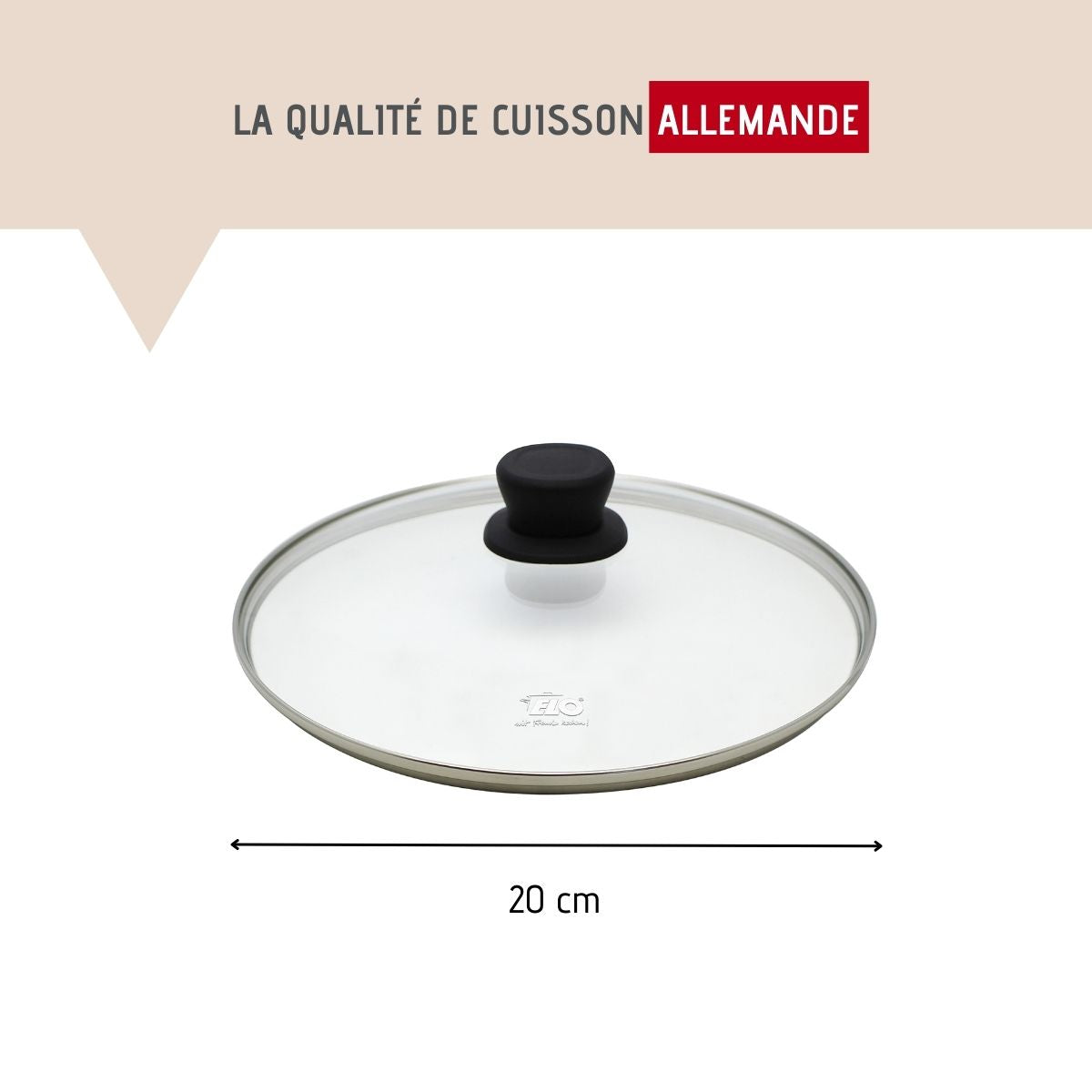 Poêle à frire en aluminium 20 cm avec couvercle en verre Elo Smart Life