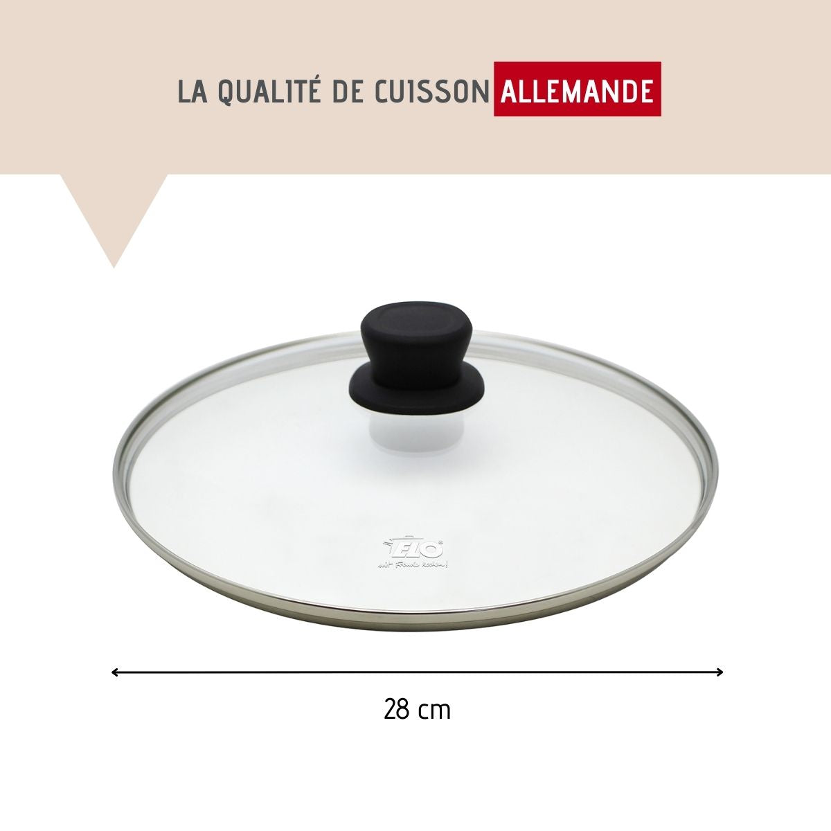 Poêle à frire en aluminium 28 cm avec couvercle en verre Elo Smart Life