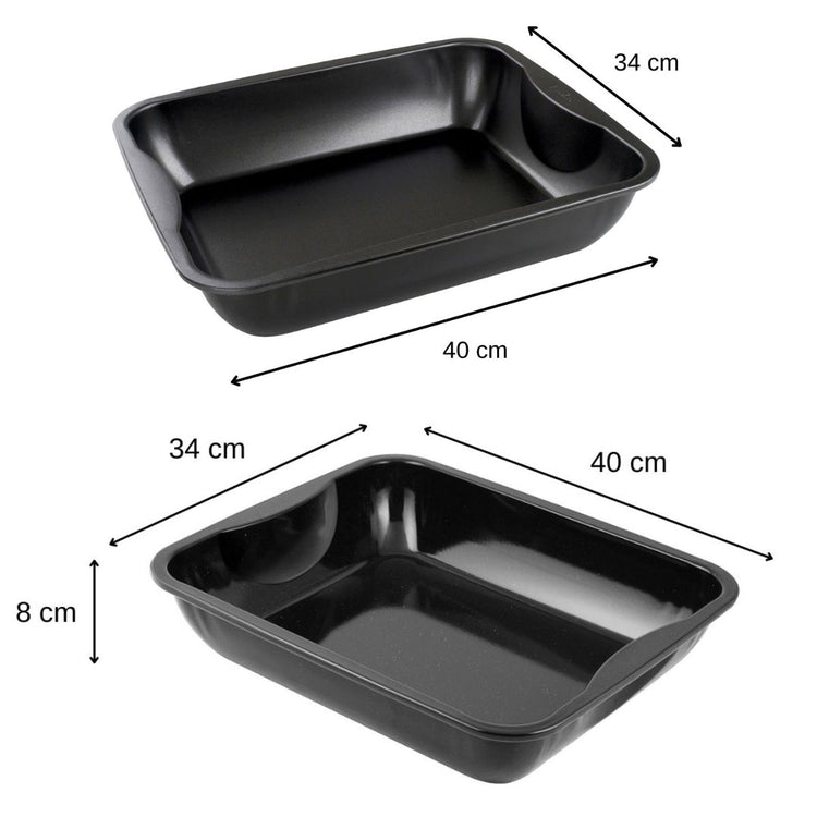 Lot de 2 plats à four XXL rectangles 40 x 24 cm Zenker Special Cooking