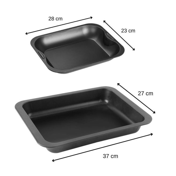 Ensemble de 2 plats de cuisson four rectangulaires 37 x 27 cm et 28 x 23 cm Zenker Special Cooking