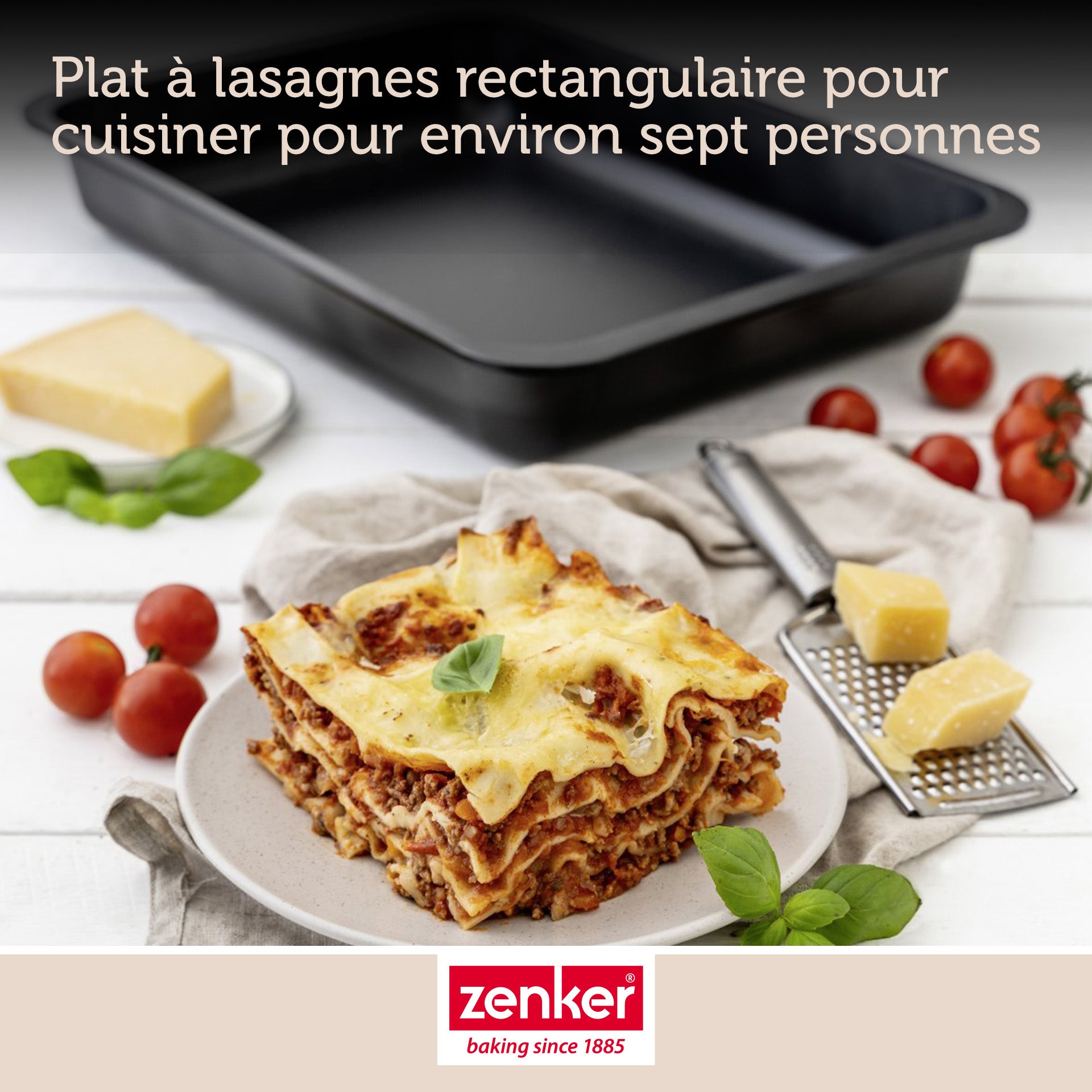 plat de cuisson rectangulaire, également idéal pour les lasagnes
