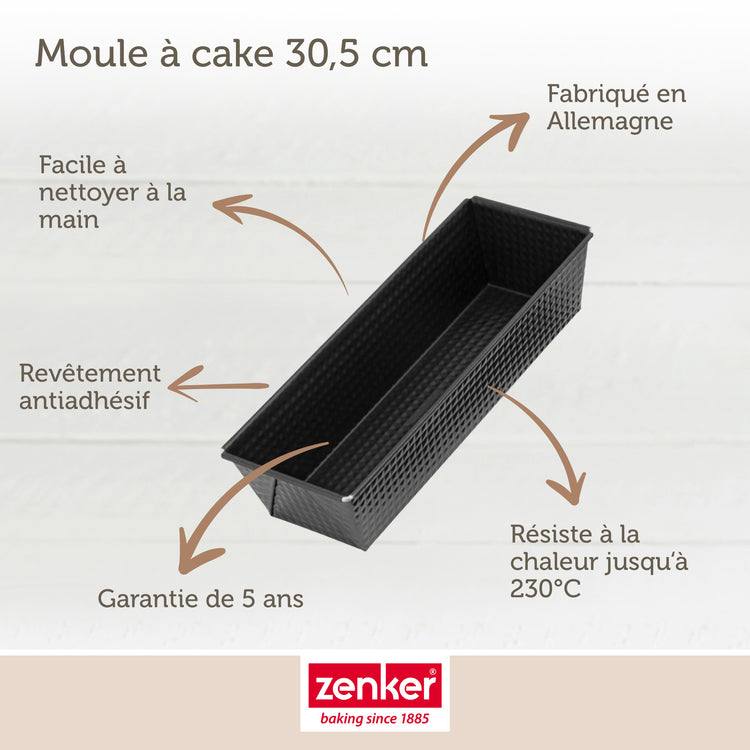 Set de moule à cakes 30,5 x 11,5 cm et moule à savarins 28 cm Zenker Black Metallic