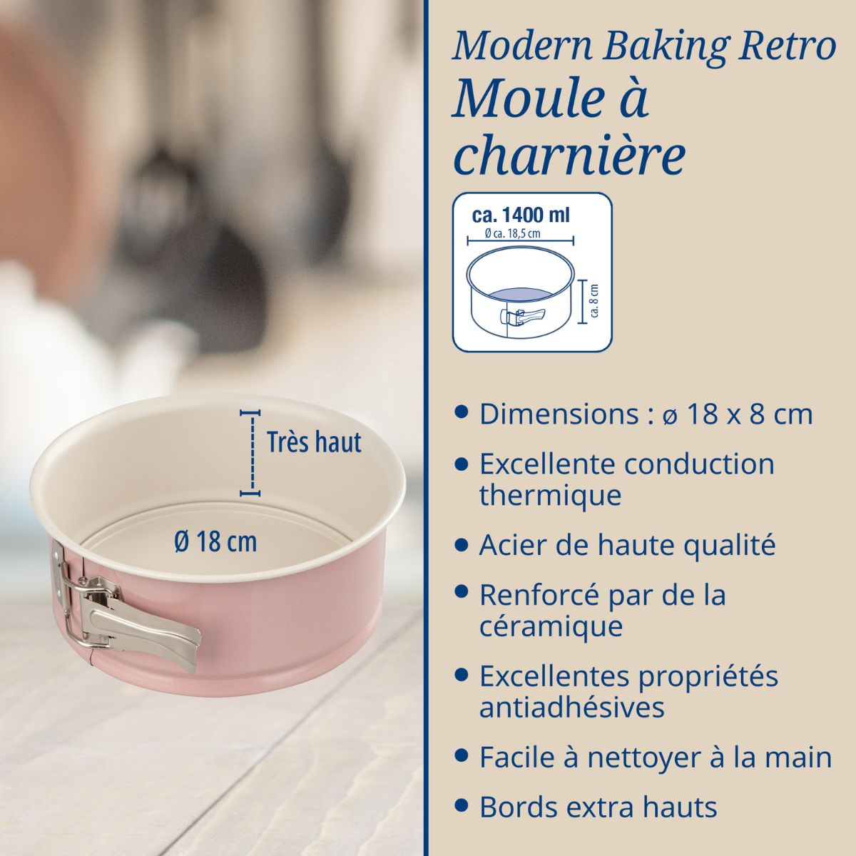 Set de 2 moules à manqué 18 et 20 cm et moules pour layer cake Dr. Oetker Rétro