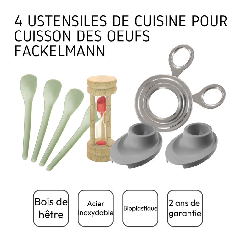 Ensemble de 4 ustensiles de cuisine pour la cuisson des œufs Fackelmann
