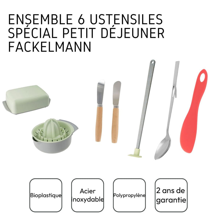 Ensemble de 6 ustensiles spécial petit déjeuner Fackelmann