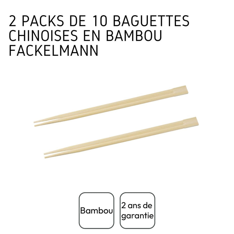 Lot de 20 de baguettes en bambou Fackelmann Asia Line