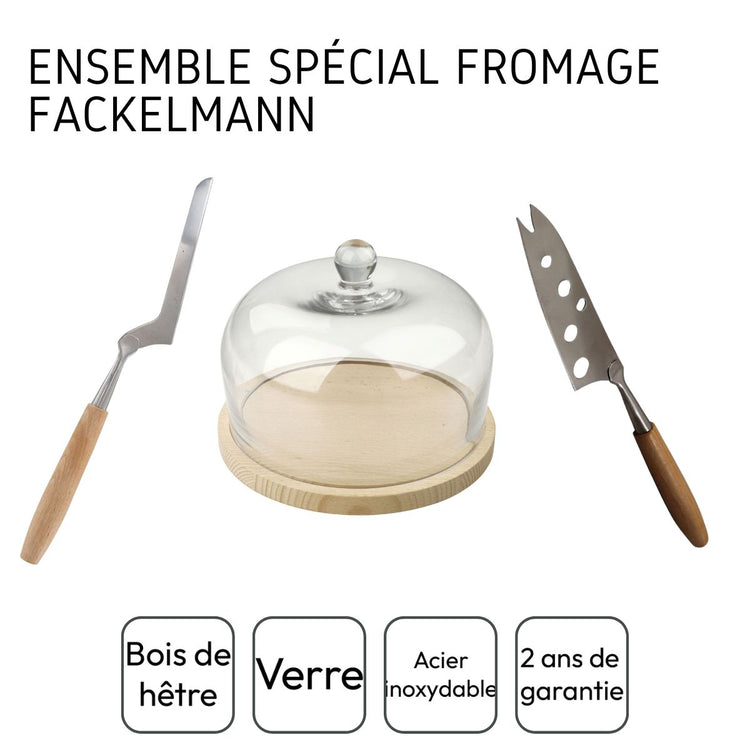 Ensemble spécial découpe et présentation du fromage Fackelmann