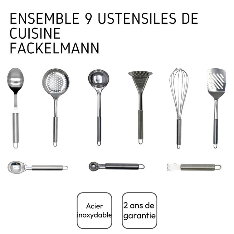 Ensemble ustensiles de cuisine 9 pièces Fackelmann Elemental