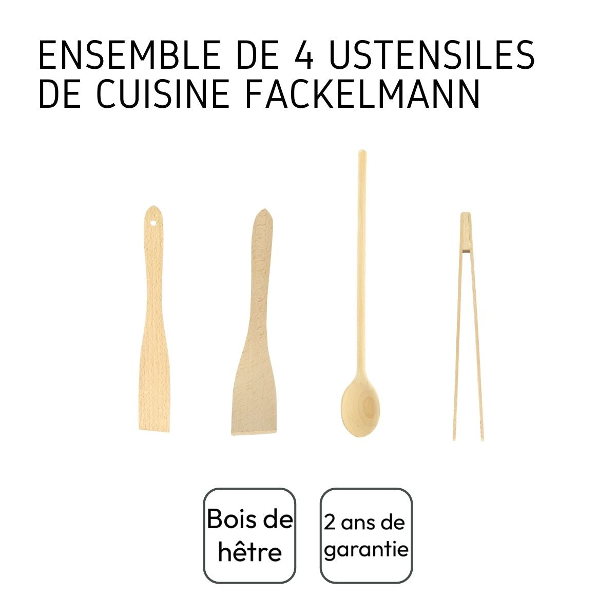 Ensemble de 4 ustensiles de cuisine Fackelmann Boisselerie