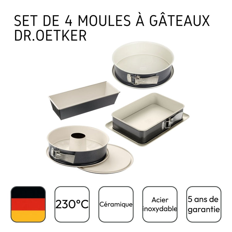 Ensemble de 4 moules à gâteaux de formes différentes Dr.Oetker Back-Trend
