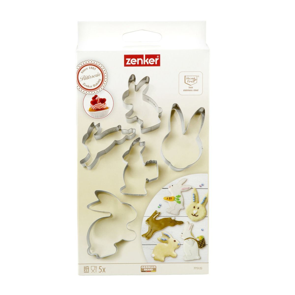 Set de 5 emporte-pièces "lapin de pâques" Zenker