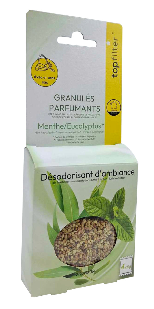 Lot de 4 sachets de parfum pour aspirateur odeur menthe/eucalyptus TopFilter