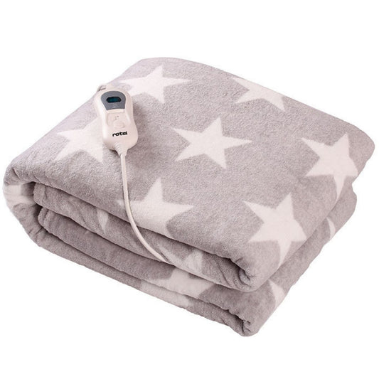 Plaid chauffant gris clair avec étoiles Rotel 