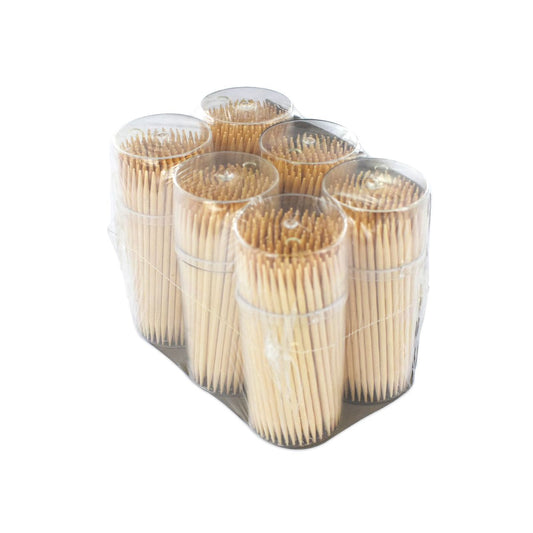 Lot de 6 boîtes de 150 cure-dents en bois FM Professional