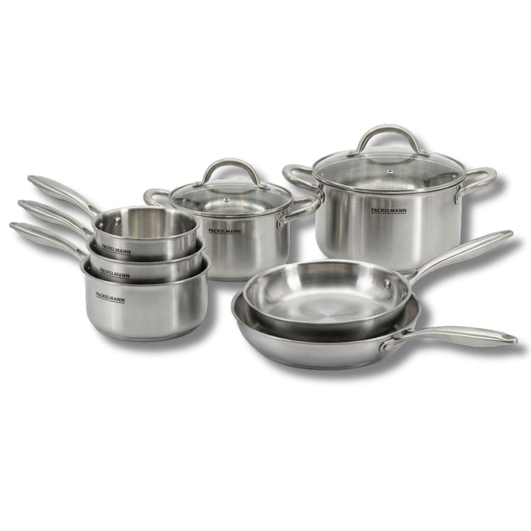 Batterie de cuisine avec 2 poêles 24/28 cm 2 casseroles 14/18 cm et 2 faitouts 20/24 cm sans PFAS Fackelmann Vita3