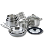 Poêles à Frire 26 28 cm, Casseroles 14 et 18 cm, Faitouts 20 24 cm inox 18/10 Triply et Couvercle Fackelmann Vita3