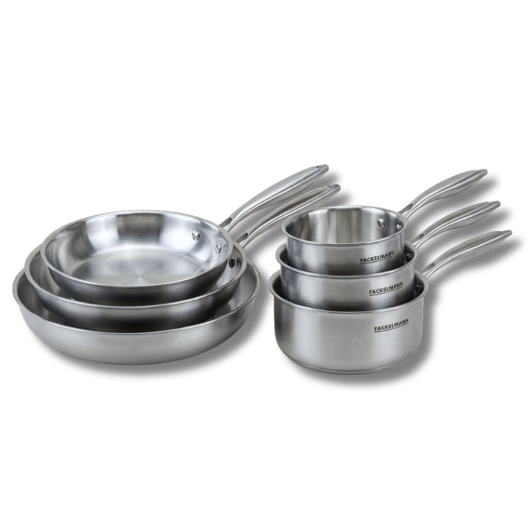 Batterie de cuisine avec 3 poêles 20/24/28 cm et 2 casseroles 14/18 cm sans PFAS Fackelmann Vita3